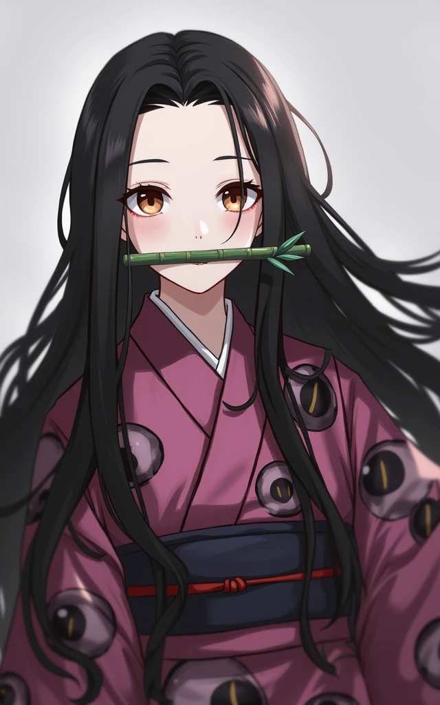 Nezu furnace, Nezuko Kamado, bamboo, (bit gag:1.5), Black Hair, (amount:1.5), gag, Gagged, Hair Ribbon, Long Hair, Multicolored Hair, (Pink Eyes:1.5), Orange Hair, elongated pupils, Wavy Hair, Two-tone hair, Break Asa (pattern), Checkered sash, Haori, Komono, kimono, Long sleeve, heart, ピンクのkimono, sash, wariza, Wide sleeves, break looking at viewer, Indoor rest, break (Tabletop:1.2), Highest quality, High resolution, unity 8k wallpaper, (figure:0.8), (Beautiful attention to detail:1.6), Highly detailed face, Perfect lighting, Highly detailed CG, (Perfect hands, Perfect Anatomy),