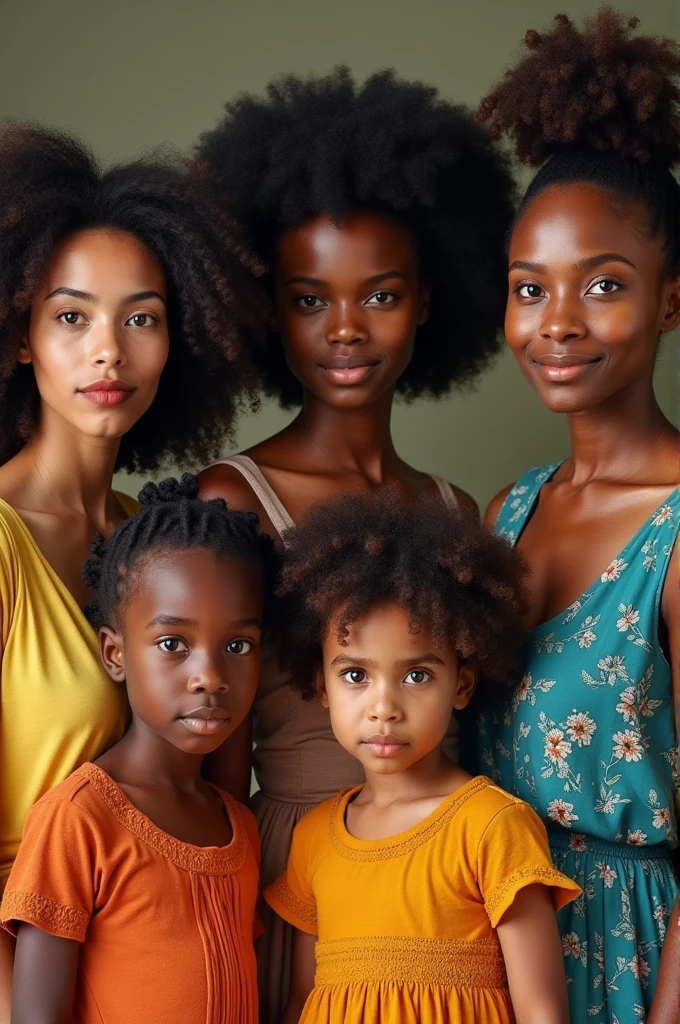 imagem ultrarealista, (uma bela menina e um belo menino 5 anos, negra:1.3 com trancinhas em seu cabelo afro, several children in a ciranda , fundo com paisagem natural, with animals typical of Africa, sorriso gracioso:1.2, alegre, felicidade profunda, intense illumination:1.3 e super detalhada, )"