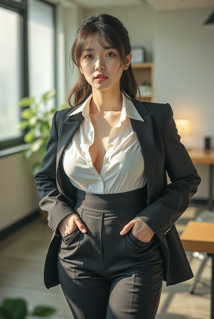  Japanese AV Magazine Cover,Japanese Female Secretary (穿office lady suit,,),big saggy breasts，nipple， for smooth skin，office