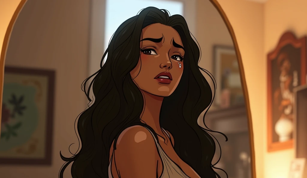 (masterpiece), best quality, expressive eyes, perfect face, (masterpiece), best quality, expressive eyes, perfect face. (absurdres, highres, ultra detailed), 1 girl black skin, plump lips, black skin, cute and delicate. extremely long black hair hair, freckles on her face, her breasts are small, completely innocent face, she is wearing a tomboy style, yellow softy eyes. BLACK SKIN, WOMAN BLACK SKIN, ONLY BLACK SKIN allowed, DARK_SKIN, in the kitchen. high quality, 8k, 4k