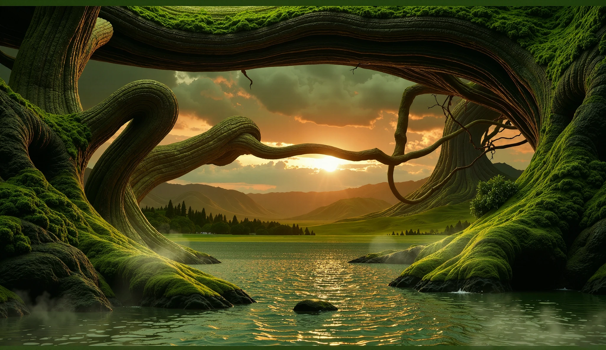  epic dreamlike fantasy landscape {x} has a picture of a tree in the water, Made of trees and wonder valleys, Wide Angle Fantasy Art,  fantasy forest landscape , epic dreamlike Fantasy Landscape,  fantasy forest landscape  at day,  A fantasy art landscape ,  fantasy landscape ,  organic matte painting , impressive Fantasy Landscape, Surreal dream landscape, a Surreal dream landscape, Fantasy Landscape,  fantasy forest landscape at day , fantasy scene 