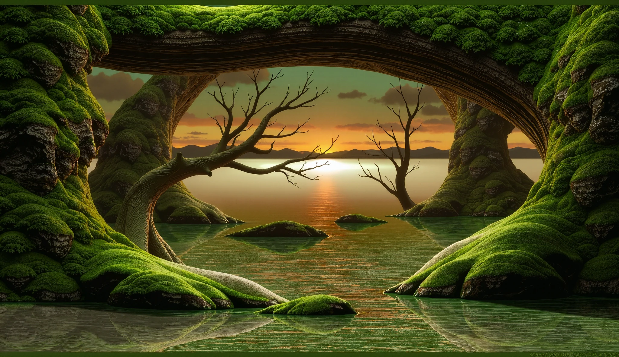  epic dreamlike fantasy landscape {x} has a picture of a tree in the water, Made of trees and wonder valleys, Wide Angle Fantasy Art,  fantasy forest landscape , epic dreamlike Fantasy Landscape,  fantasy forest landscape  at day,  A fantasy art landscape ,  fantasy landscape ,  organic matte painting , impressive Fantasy Landscape, Surreal dream landscape, a Surreal dream landscape, Fantasy Landscape,  fantasy forest landscape at day , fantasy scene 