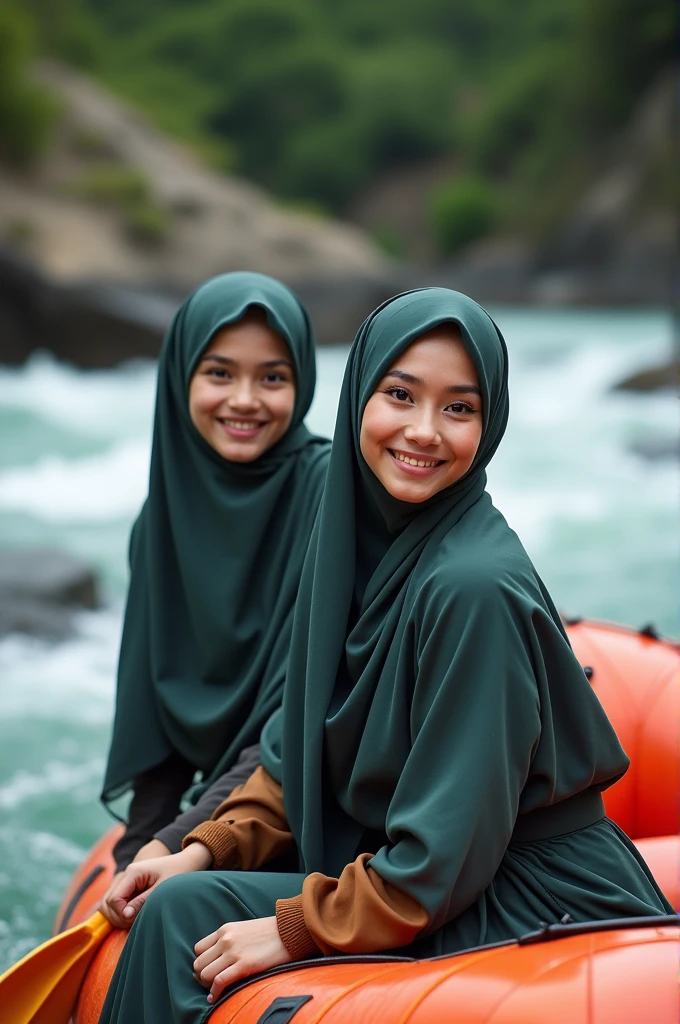 (2 young malay girls:1.3), malay face,(Naked:1.3), (hijab:1.4), Beautiful breasts, (Details of a very beautiful face), wear pastel color hijab, detail skin texture,  (Best Quality:1.4), 8K resolution, High resolution, (Photorealistic, High resolution:1.4), Raw photo, (Realistic, Photorealsitic:1.37), Gloss on lips, Parted lips, Staring at me, Nose, Realistic, the woods, cinematic lighting, taking bath in river, wet body, wet face,