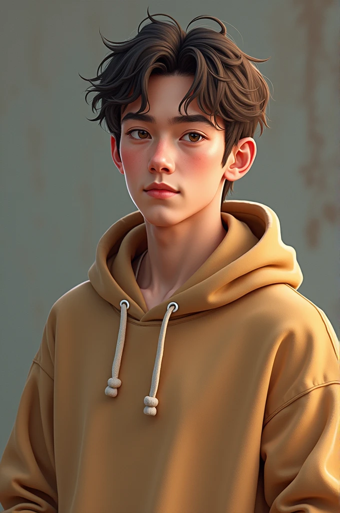 (Best Quality, masutepiece) High resolution illustration of a boy covered with sticky natural honey, yellow, syrup, Oversized sweater, comfy, Cozy, up close shot, Detailed texture, Delicious aroma, Flavorful sensations, warm and appetizing,