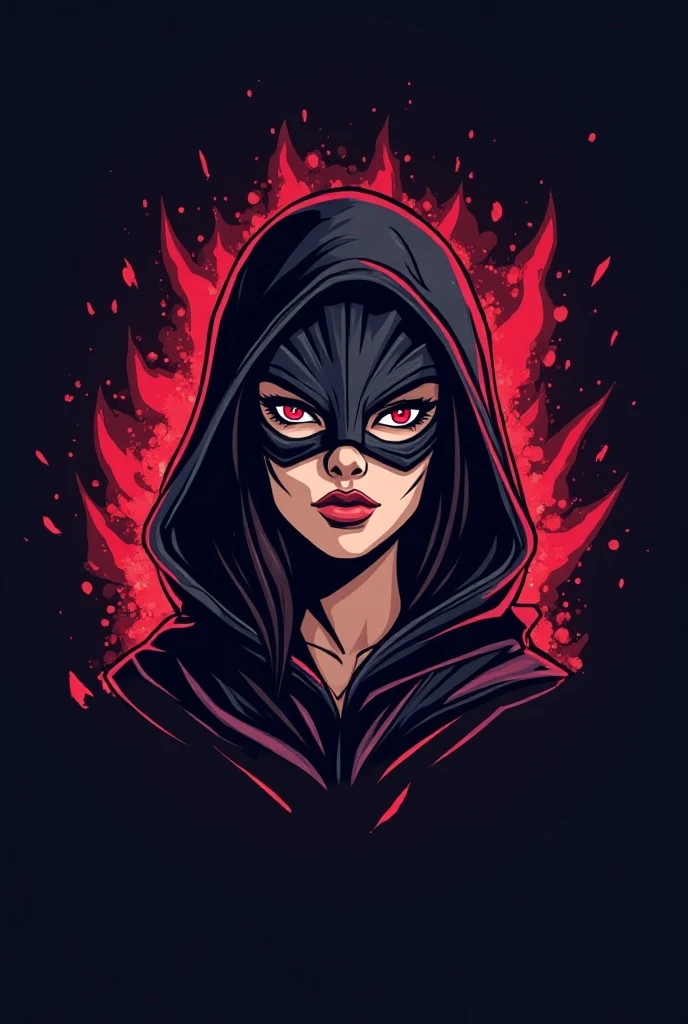 a closeup of a hooded cartoon character, vector art inspired by Aleksi Briclot, trend in deviantart, shock art, angry red bubble, character is covered in liquid, bright red face, epic digital art illustration, macabre smile, front face, vibrant fan art, vibrant cartoon art, iconic character, beeple and jeremiah ketner, rossdraw vibrant cartoon --auto --s2