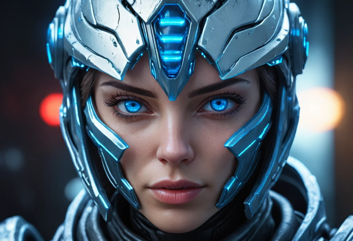 FACE WOMAN powerful armor, sharp look,
Frost, Calls, perfect details, (Best Quality, 4k,
High resolution, masterpiece:1.2), ultra detailed,
realist:
1.37, HDR, studio lighting, vivid colors, (cyberpunk,
Futuristic) style, lcy Blue Color Scheme, dynamic
lighting. MOD ULTRA FACE 8k laser eyes