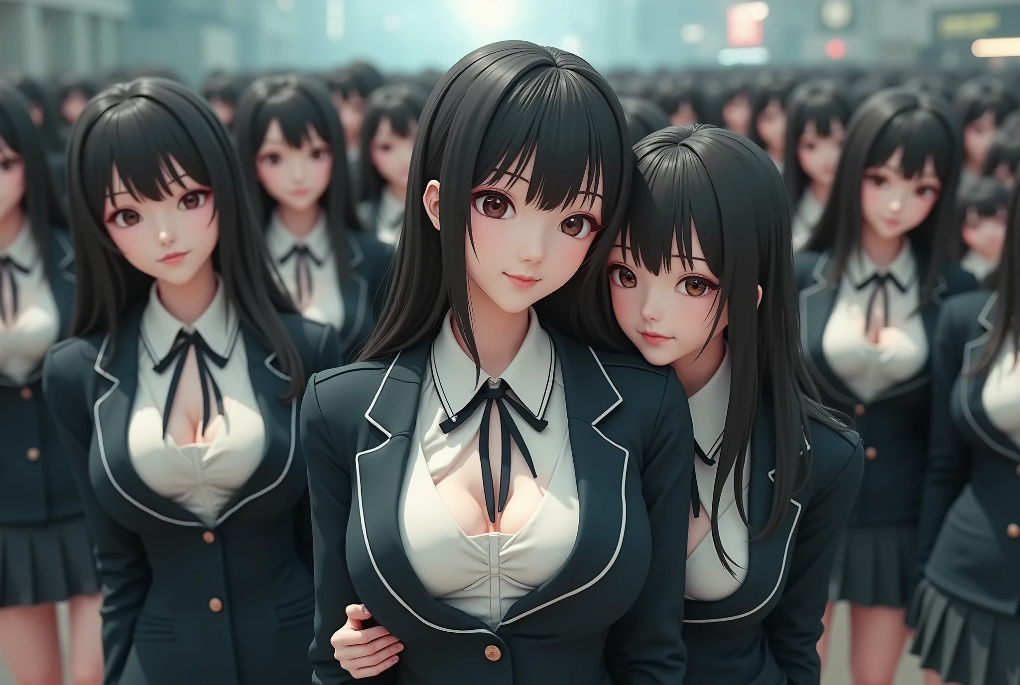 [Japanese Clone girls=Myself], [Perfect Clone girls Raw Photography Art], (16K, Highest quality, Ultra-high resolution, ((Unrealistic, Unprecedented sight, ((A World of Myself Proliferation)), Ultra-realistic))), (Japanese, woman, 26-year-old), (((((Small face, (((((Thick black hair, Semi-long hair)))))))))), ((Very beautiful detailed girls, Accurate body structure, とても詳細なSuper big breastsボディ)), (((Super big breasts, Large, swelling breasts))), (((White shirt, Big breasts emphasis, I can see the cleavage, Black Mini Skirt))), ((Dark Eyes, Mature face, Cute Smile, A gentle gaze)), (((((Happy laughter))))), (((((Very detailed, 1girl-1,000,000,000,000,000,000,000,000,000,000,000,000,000cloning girls))))), (((((A very detailed and precise description of the doppelganger, Perfectly the same girl, The exact same smile, Perfect same hair, Perfect same clothes, Exactly the same height, 完璧な同じLarge, swelling breasts))))), (((((Myself only))))), (((Perfect description, Filling the Earth 1,000,000,000,000,000,000,000,000,000,000,000,000,000cloning girls-1,000,000,000,000,000,000,000,000,000,000,000,000,000^100,000,000cloning girlsのMyself, 異次元のSuper dense, Super denseの中心に広くフォーカス, I&#39;m happy to be surrounded by countless versions of myself, I want to drown in love with countless versions of myself., I want to be drowned in love with countless versions of myself around me., Holding hands, hug, hug, kiss, Touching breasts))), (((Very detailed, Extremely crowded, Super dense, Super crowded))), ((Bright and soft light)), ((((((((Very detailed and clear hyper-perspective drawing)))))))), (((Subject depth zero))), Everyone is sexy