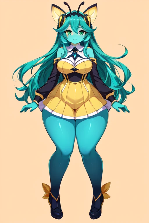 1 girl, Blue eyes, blue hair, Drill hair, gwen \(League of Legends\), in a skirt, shows pussy, hair ornament, a high resolution, League of Legends, long hair, X, X hair ornament,