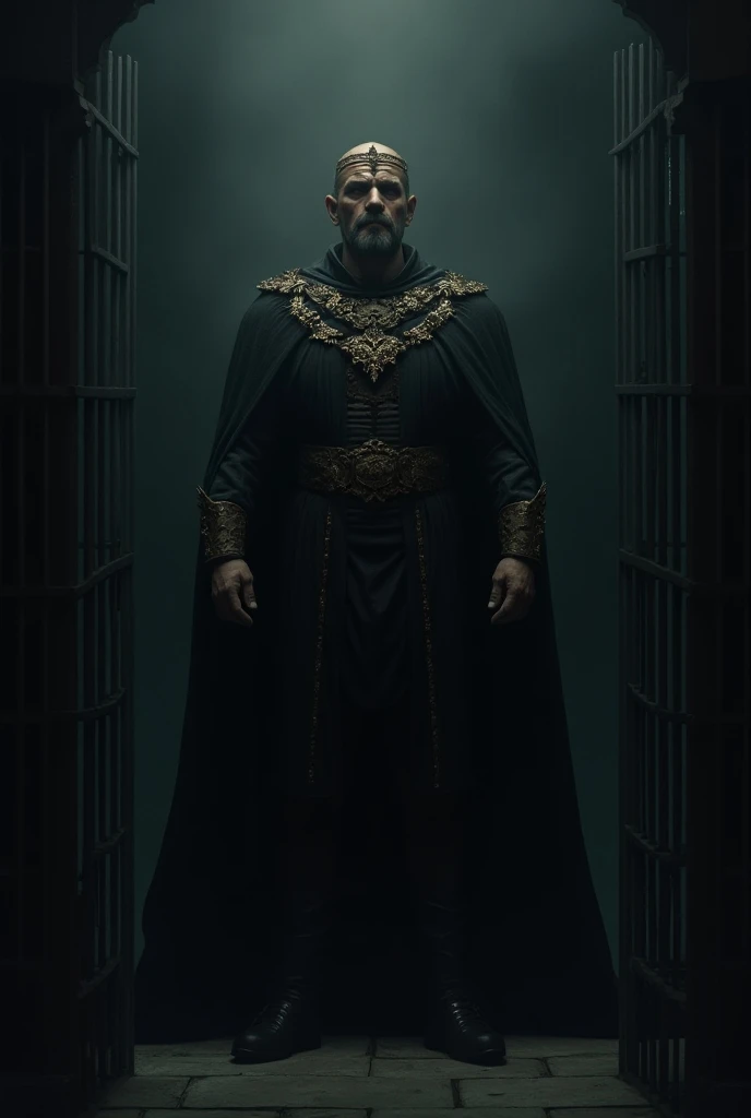 Make the image of friar santa rita tough full body man 