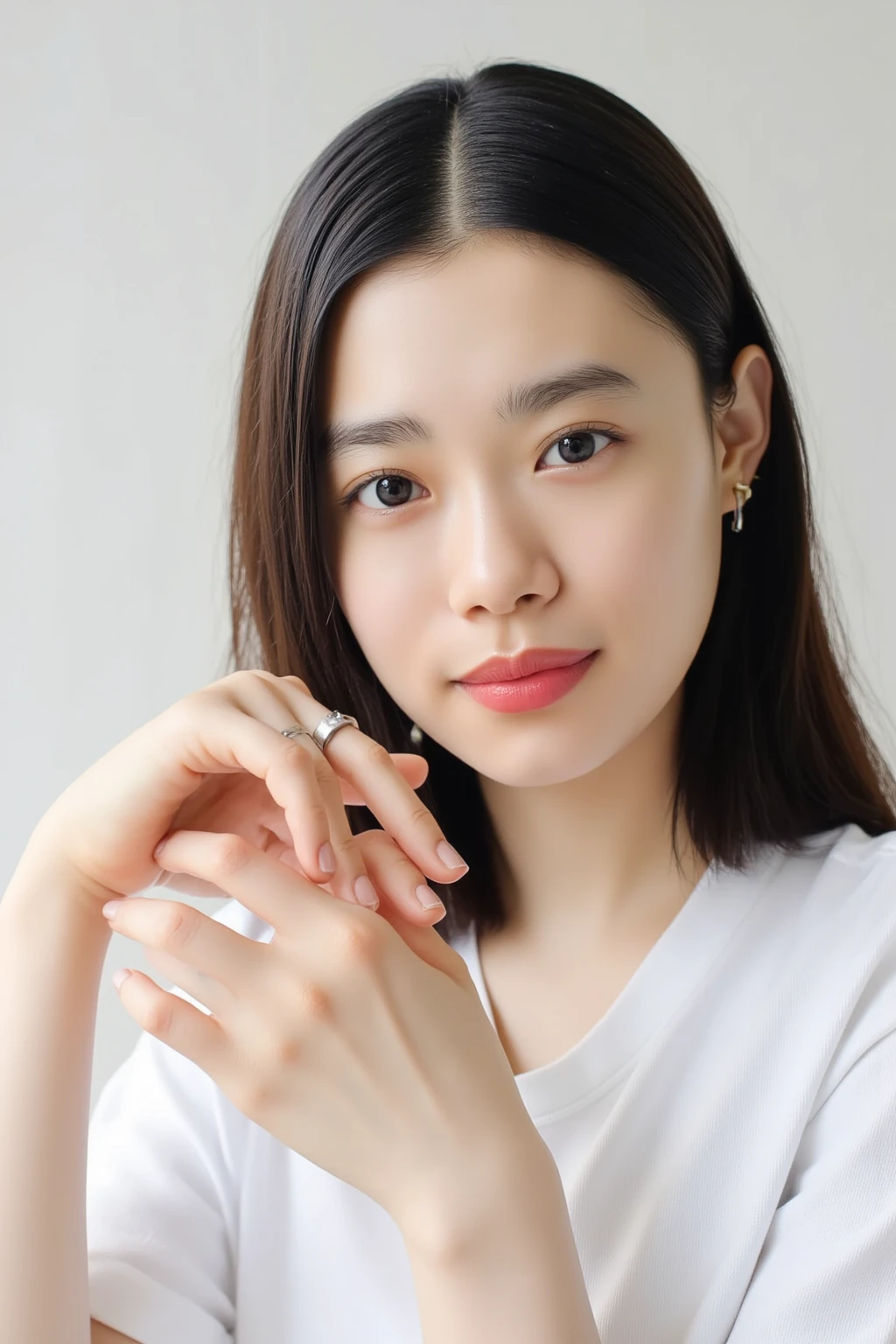 20 year old cute Japan woman, ((Extremely precise and accurate anatomy:1.0)), (Highest quality realistic skin textures:1.6), (photo realistic:1.4), (Hyper realistic:1.4), (Improvement of quality:1.4), (Enhances the beauty of skin texture:1.2), clean and glowing skin, mesh, thin:1.2, (Realistic lighting:1.3), Backlight, A gentle light that illuminates the face, Ray Tracing, (Bright light:1.2), (Smoother lighting:1.05), (Improving the quality of cinema lighting:0.9), 32k, One Japanese woman, fine grain, Detailed face, (Film Grain:1.1), (Natural smile:0), (Accentuates body lines:1.1), High resolution, Natural look, Kind eyes, The texture of each individual hair, long and delicate lashes, Beautifully trimmed eyebrows, Facial pores, Detail of blood vessels in the white of the eye, Thin and visible capillaries in the skin, Delicate light and shadow, Clear skin, Graceful Pose, Beautiful Eyes, Sharp details, Soft light reflection, Beautiful contours, Delicate skin tone, Natural background, Natural poses in everyday situations, Extremely fine detail, Lora Style