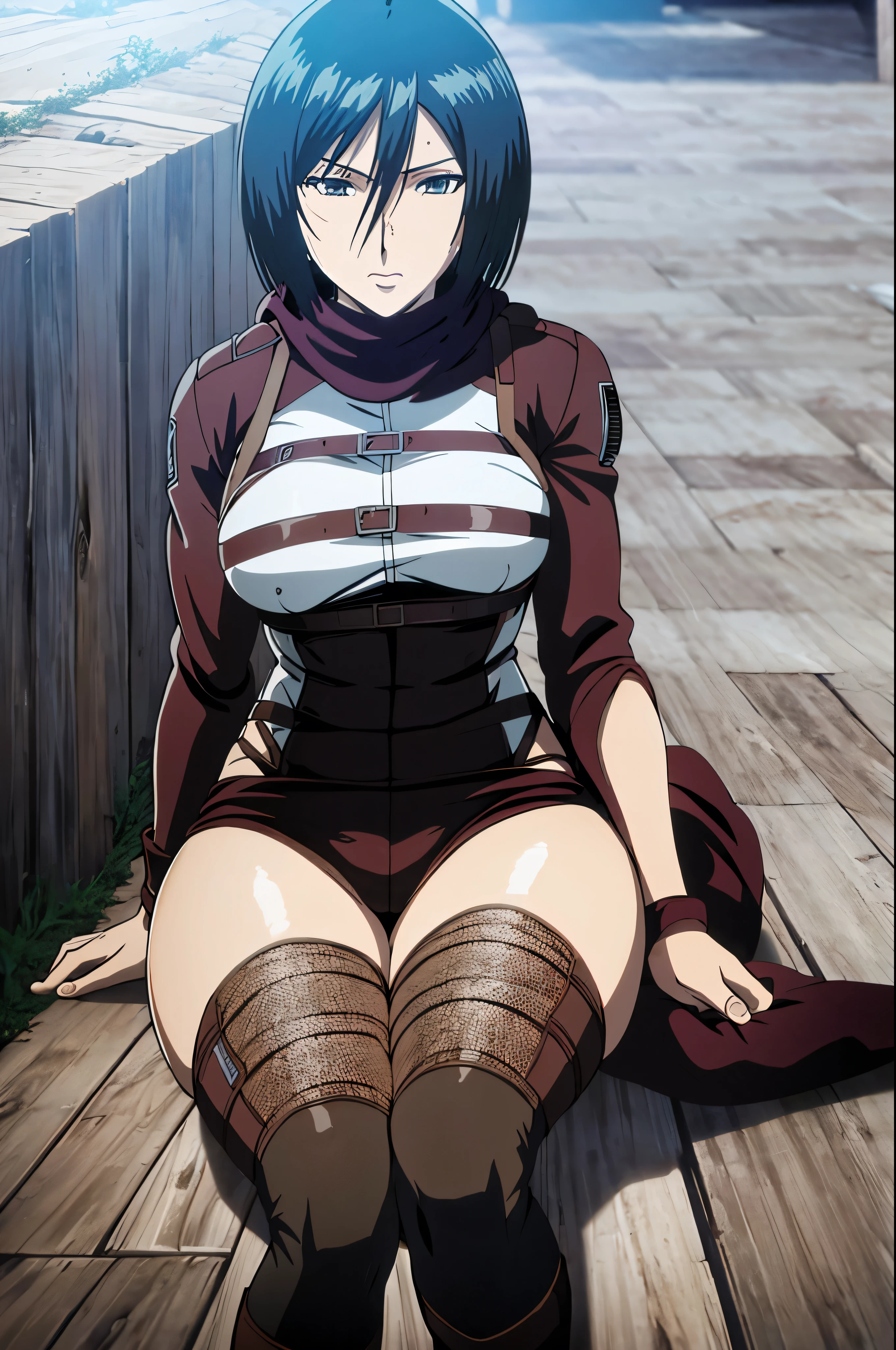 1girl,ultra high details, ultra high auality,(highly detailed face)1.2,(high quality of face)1.3,Mikasa Ackerman,highly detailed abs,perfect female anatomy, best quality of shadows,highly detailed muscles,beautiful face,volume shadows