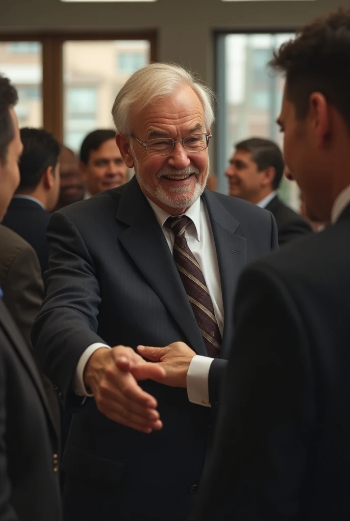 2 men surrounded by lots of old men , one old with a gray beard in a suit looking down smiling, the other man is very hairy and naked and erect penis and being groped and muscular and embarrassed , in a conference room surrounded by old men, perfect anatomy, retro Polaroid photo, old photo