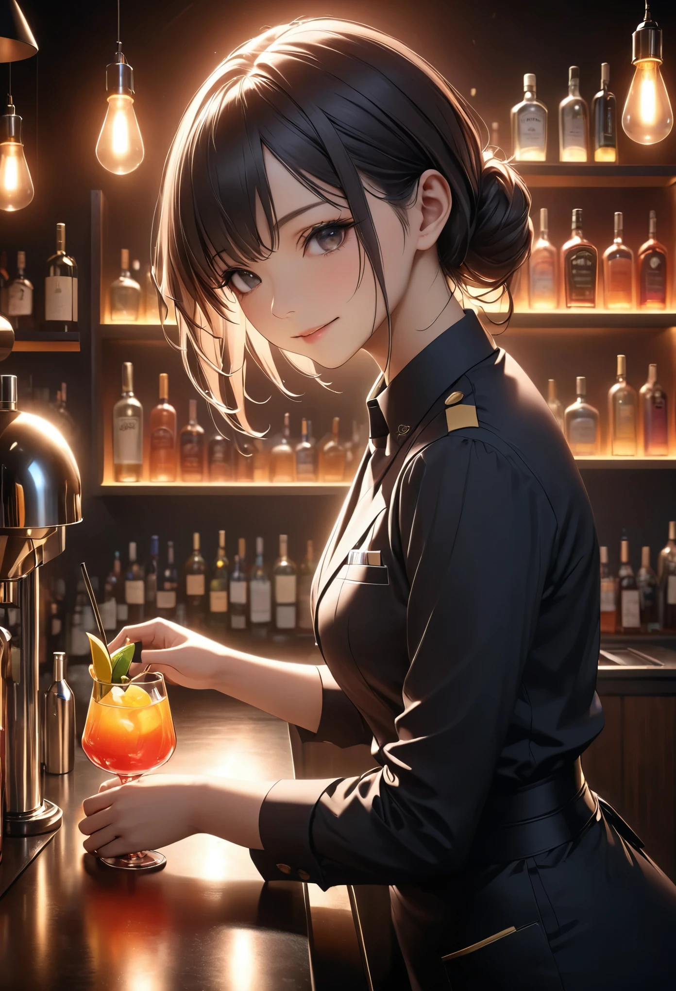 woman in a red startrektos dress serving drinks,long sleeves,
masterpiece, best quality, soft light, bokeh, real shadow, cinematic, subsurface scuttering <lora:TOSXL-000040:0.8>