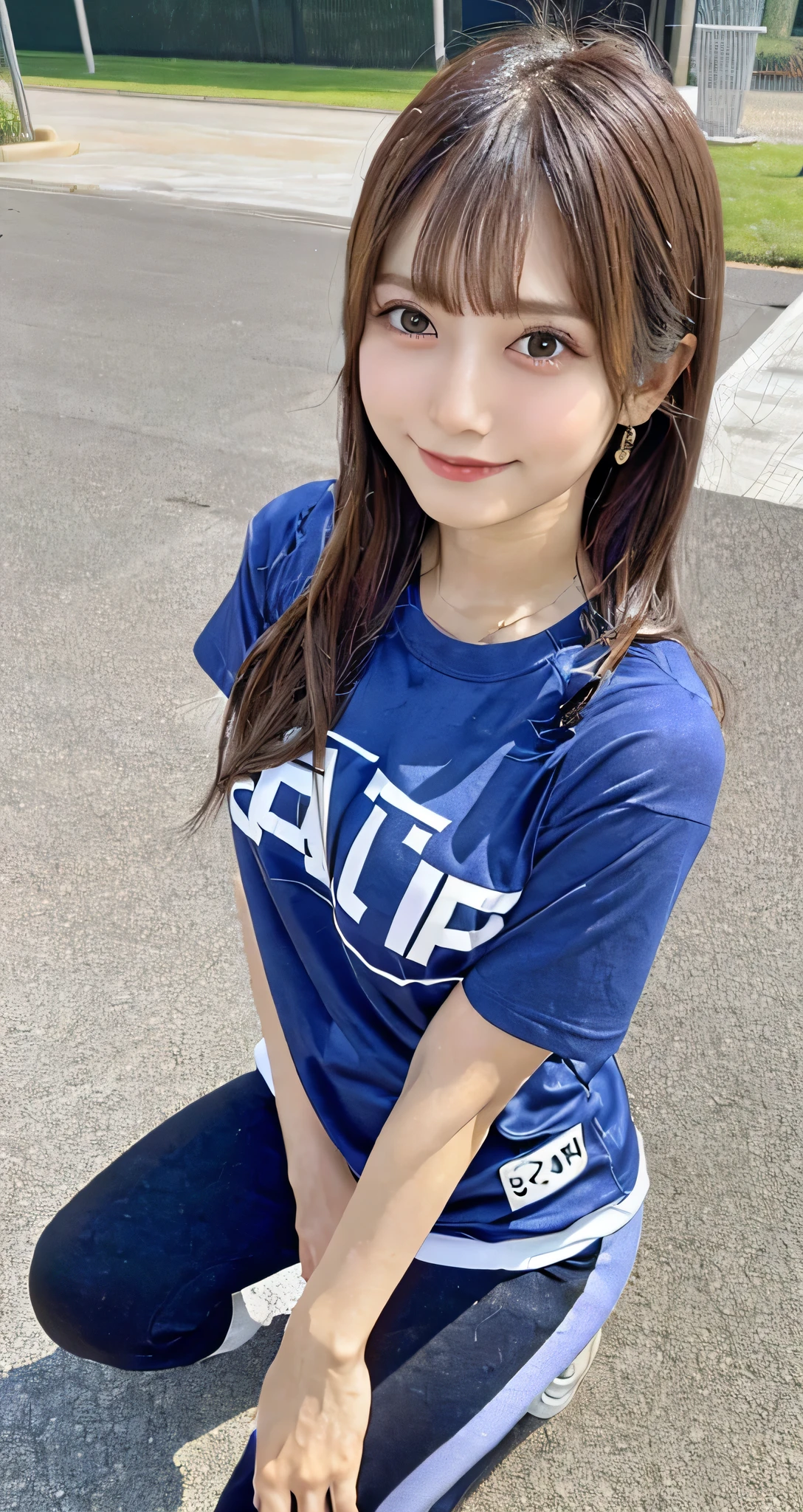 hightquality、​masterpiece、ultra res、Lolicon、a beauty girl、Beautiful girl face、cute girl face、、school gym、Wearing gym clothes、full bodyesbian、Famous actresses of Japan、very beautiful face