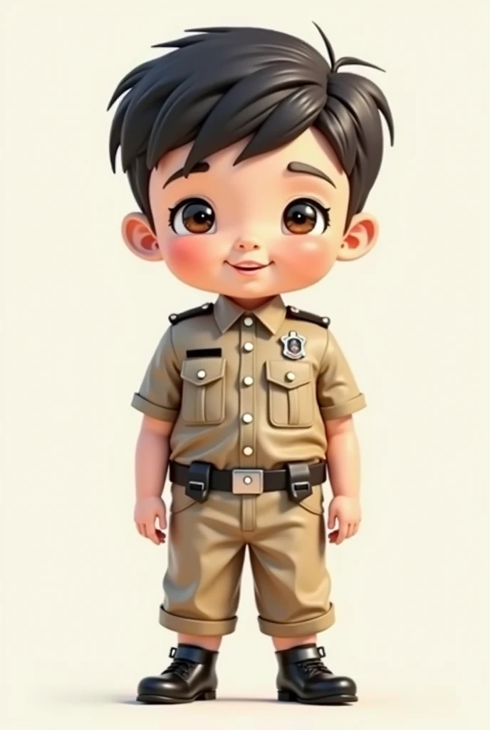 Boy in army dress