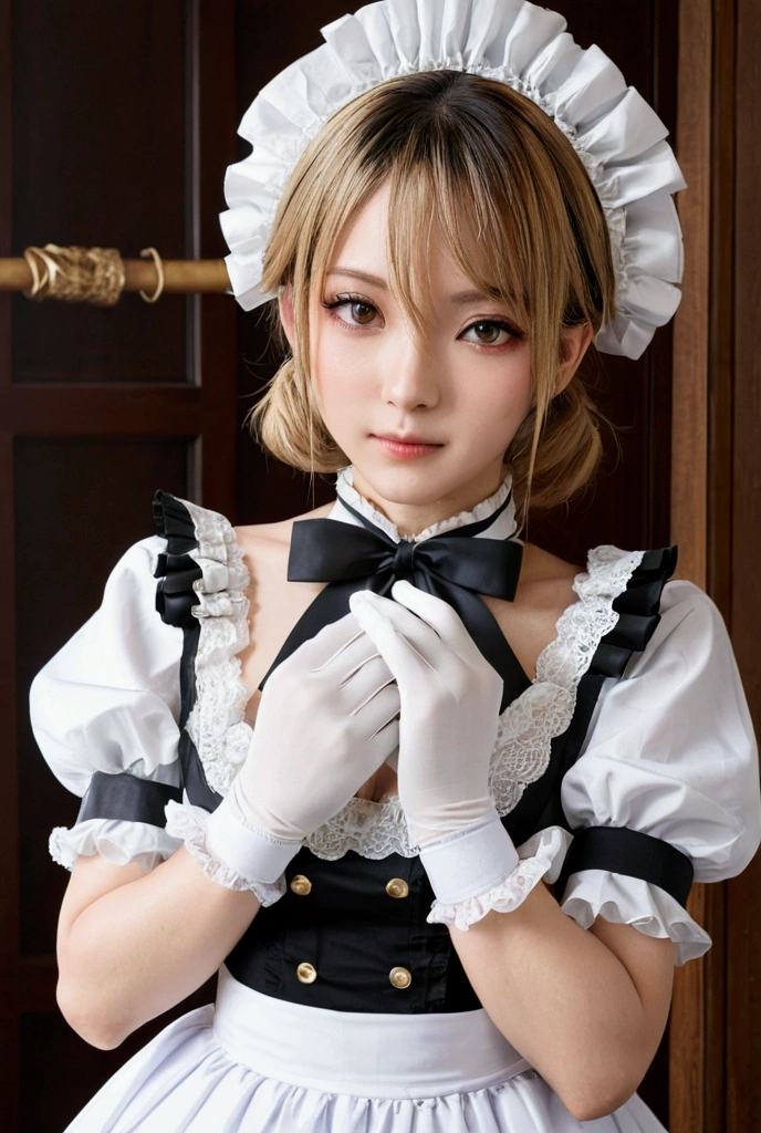 There was a woman in costume and a man in costume, gorgeous maid, anime girl in a maid costume, cosplay, cosplay of a catboy! maid! dress, Surrealism female students, maid, Anime girl cosplay, Maid dress, guweiz masterpiece, trending on cgstation, Maid outfit, Anime cosplay, maid costume