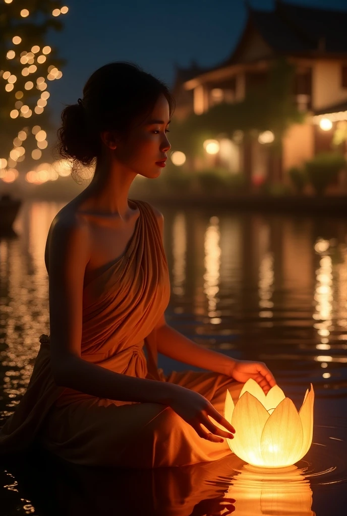 tmasterpiece,ultrahigh-resolution,fotos fotorrealistas,a noite,Retrato de corpo inteiro de uma fada chinesa,rosto delicado,Delicate hair accessories,barefoot,Flutuar no ar,Olhe para a perspectiva,Huge palace,The Milky Way and the Giant Moon,Saia de gaze Hanfu,An Osmanthus tree,Osmanthus tremula,