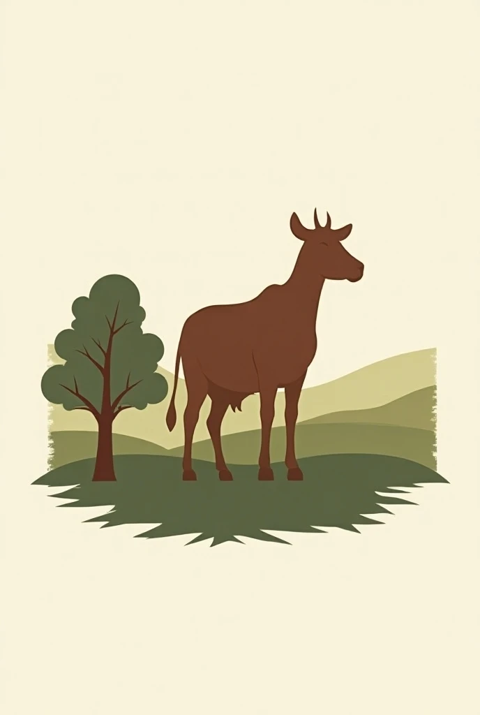 Design a simple and elegant logo inspired by the legend of Kaldi, who discovered coffee after observing his goats eating coffee cherries. Focus on integrating a goat and subtle references to coffee in a minimalistic style.
Details:

Overall Shape:

Shape: Use a circle or shield shape as the main outline for the logo.
Central Element:

Goat: Include a stylized, dynamic goat in the center of the logo. The goat should be simplified and elegant, possibly standing on a hill or among abstract coffee bushes.
Additional Elements:

Coffee Cherry: Incorporate a small, stylized coffee cherry near the goat. This can be subtle and should not dominate the design.
Hill or Bush: Add a minimalistic representation of a hill or coffee bush behind the goat to suggest the natural setting of the discovery.
Colors:

Background: Light beige (#F3E5AB) for a soft and sophisticated look.
Goat: Light brown (#A0522D) or gray (#B0B0B0) to ensure good contrast with the background.
Coffee Cherry: Use red (#FF6347) with optional green for the leaves to provide a subtle color accent.
Hill or Bush: Soft green (#9ACD32) or a neutral color that complements the overall design.
Style:

Simplicity: Keep the design clean and minimalistic. Avoid intricate details and focus on clear, recognizable shapes.
Elegance: Ensure the elements are well-balanced and harmoniously integrated within the circle or shield shape.
Instructions:

Combine the stylized goat with subtle references to coffee (like a small coffee cherry) in a simple, elegant logo. Use a circle or shield shape for the overall design, with a focus on minimalism and clarity.