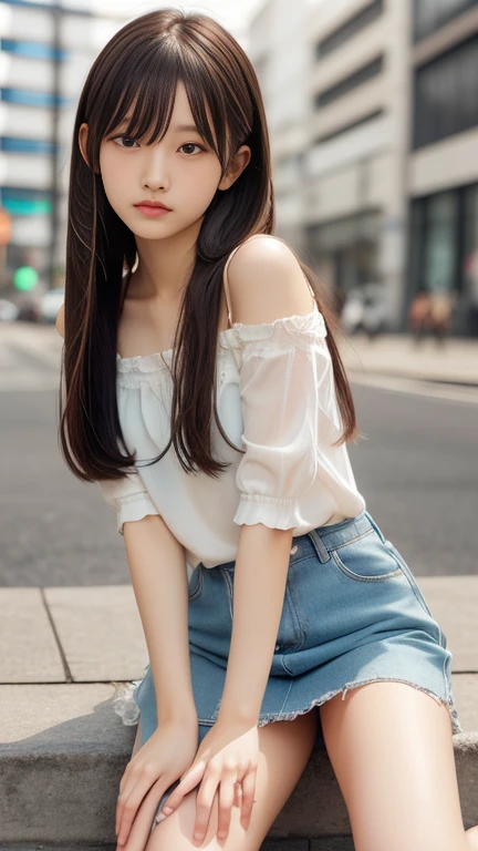 Photo quality,masterpiece,Realistic,(  Cute Japanese Girls:1.9),(whole, young,Detailed young face,whole body:1.9),( looks extremely embarrassed:1.9),(Thin legs,whole body:1.9),((Wear cute clothes:1.9)),(Spread your legs to show your inner thighs),(( straight hair:1.9)),((Inner thighs are visible:1.9)),((DROPI:1.9)),((girl body types,small :1.9)),(Cute hairstyle:1.9),((Thin legs)),Very white skin,Show your forehead,Detailed body, Detailed Needles,No makeup