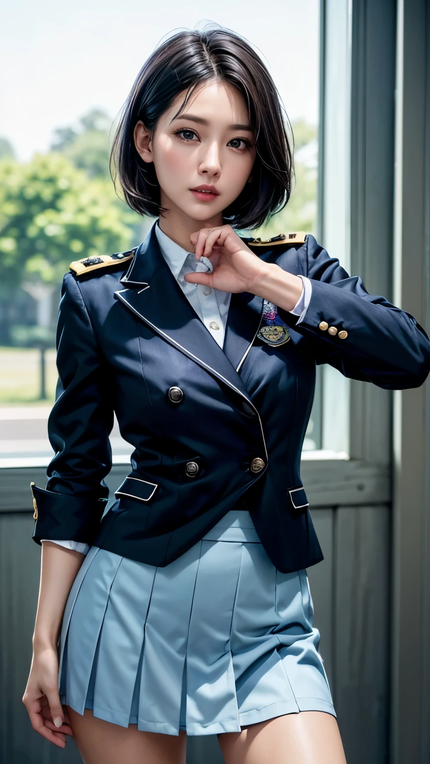 Actual Photos、Highest imYear quality、Realistic、Beautiful woman、No sleeve、Beautiful thighs、美しいWhite panties、Beautiful Face、本当の私は何Yearも、Federal Army Uniform Miniskirt、ponytail、Yuriko Yoshitaka、16 year old Japanese female、Zuo々Ki Nozomi:1.4、pretty girl、White pantiesが見える、16Year、(White panties:1.3)、Ultra mini skirt、Beautiful thighs、White panties、ピンクのミニスカートがめくれてWhite pantiesが見えてる