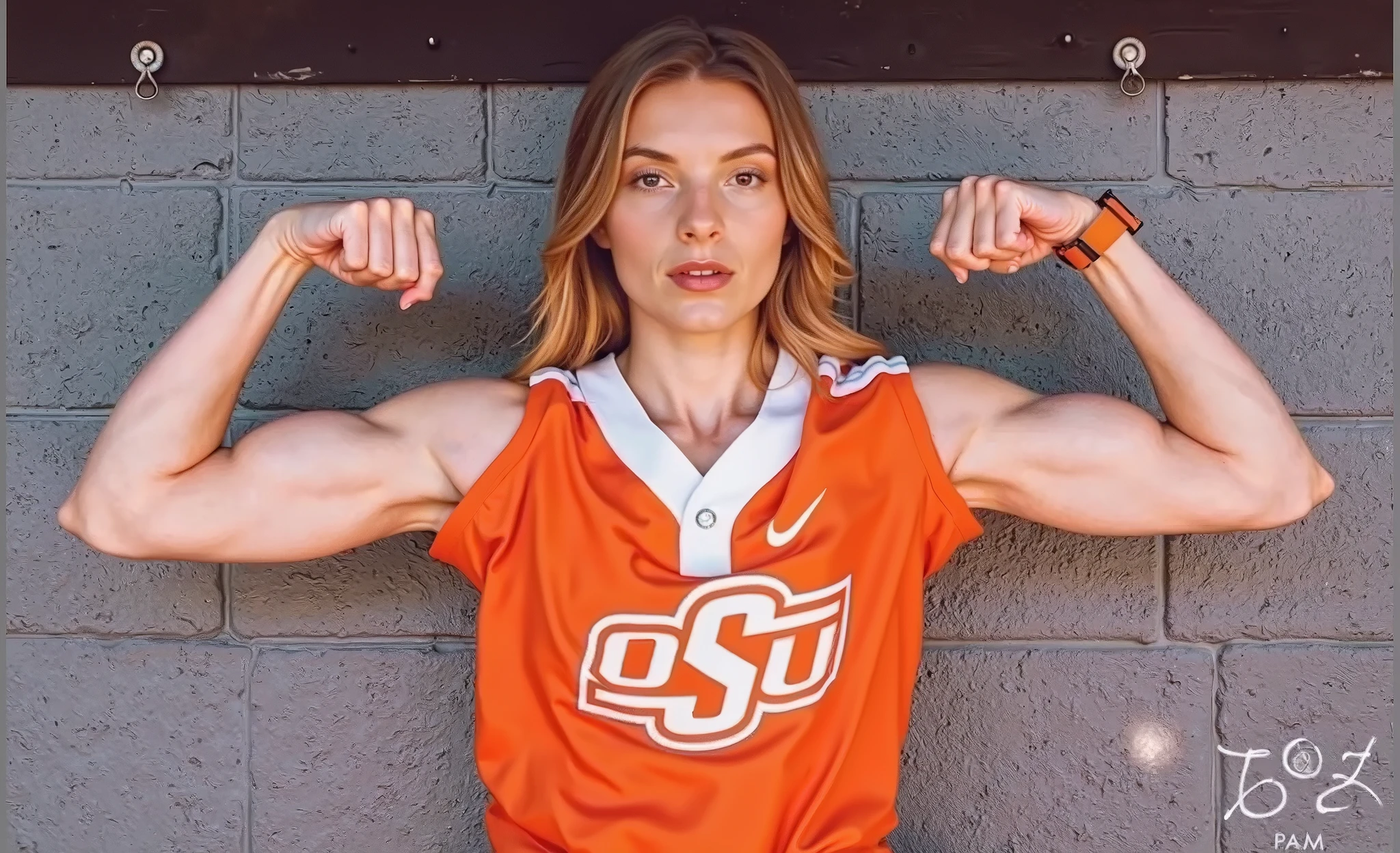 unitard shorts, college wrestling, very muscular female bodybuilder, 20 years old, 200 pounds, blonde, light complexion, buzz cut hair, school gym background, three quarter front view
