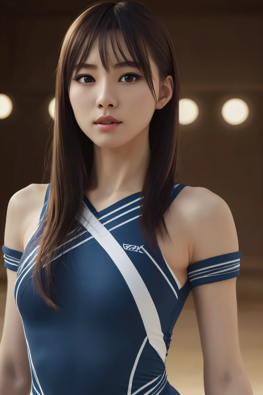 (8k, RAW Photos,Best Quality, High Resolution :1.1), ( super real:1.4),(Realistic, Realistic:1.3),Japanese Beauty、Rhythmic Gymnastics Club、Rhythmic Gymnastics Uniform、(( upper body:1.3))