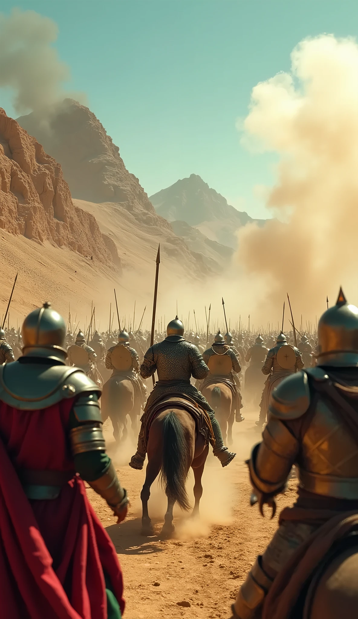 has many men riding horses in line with armor, 2 0 2 1 cinematic 4 k framegrab, corpsepaint, jaime jasso, greig fraser cinematography, animation film shot, official hdr art, award-winning animation, by andrei riabovitchev , exterminatus, by Huang Tingjian