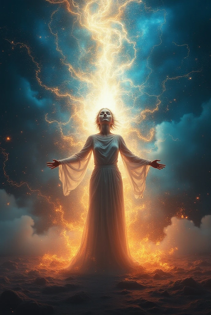 Me prays and orenge drees and red sky and the sky is lighting