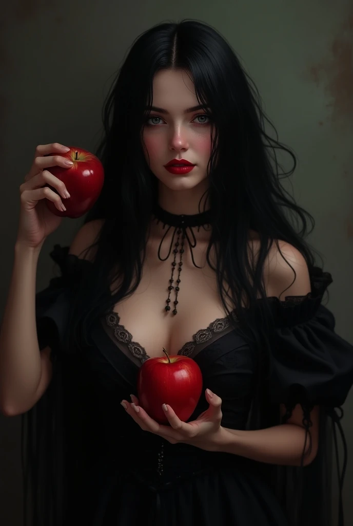 Beautiful faceless woman, sinister, horns adorned with thorns on her head, body shape like a mannequin, half human body, half snake skeleton, with a rotten apple in one hand, evoking eve lilith, perfect intrinsic details, perfectly detailed, masterpiece, expert, insanely detailed, 4k resolution, john william waterhouse, joel peter witkin, singer sergeant, composition, dark art,  --ar 9:16 --v 5
