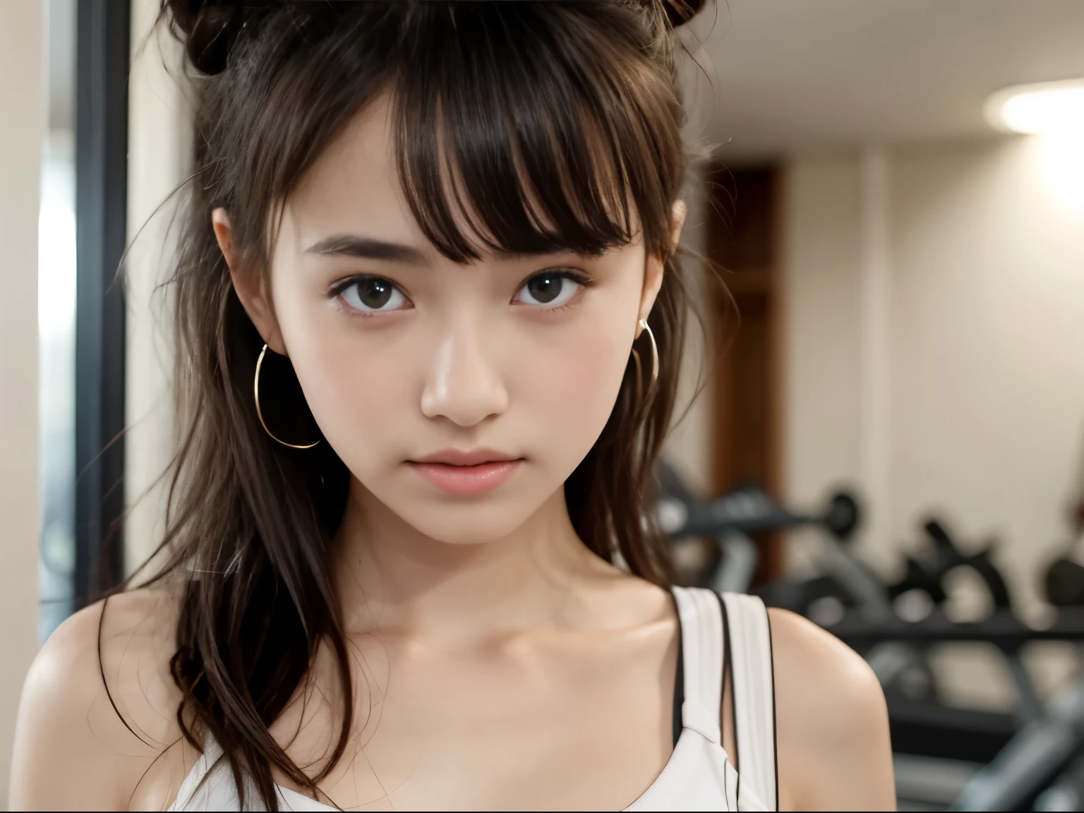 NSFW, photographrealistic, , NSFW,Photo portrait of a girl, (masutepiece, 8K, Photorealistic, Raw photo, Best Quality, sharp: 1),Highly detailed face, Beautiful face, (Realistic face), Beautiful hairstyle, Realistic eyes, Beautiful detailed eyes, (Realistic skin), Beautiful skin, 超A high resolution, A hyper-realistic, Highly detailed, (pureerosface_v1:0.2), (European :1.4), (Japan :0.7),  beautiful girl, (Age 9, Pretty girl:1.3), High Nose, Slim body, Slender girl, detailed bust, Slim thighs, Slim legs, small hip, nsfw,(master piece, high quality), multiple girls, Female student,blonde、blond girls,double bun,blunt bangs, Each has a different hairstyle、Gym locker room,big breasts, school swimwear, (group selfie), wide angle, Soft light close up breasts,

