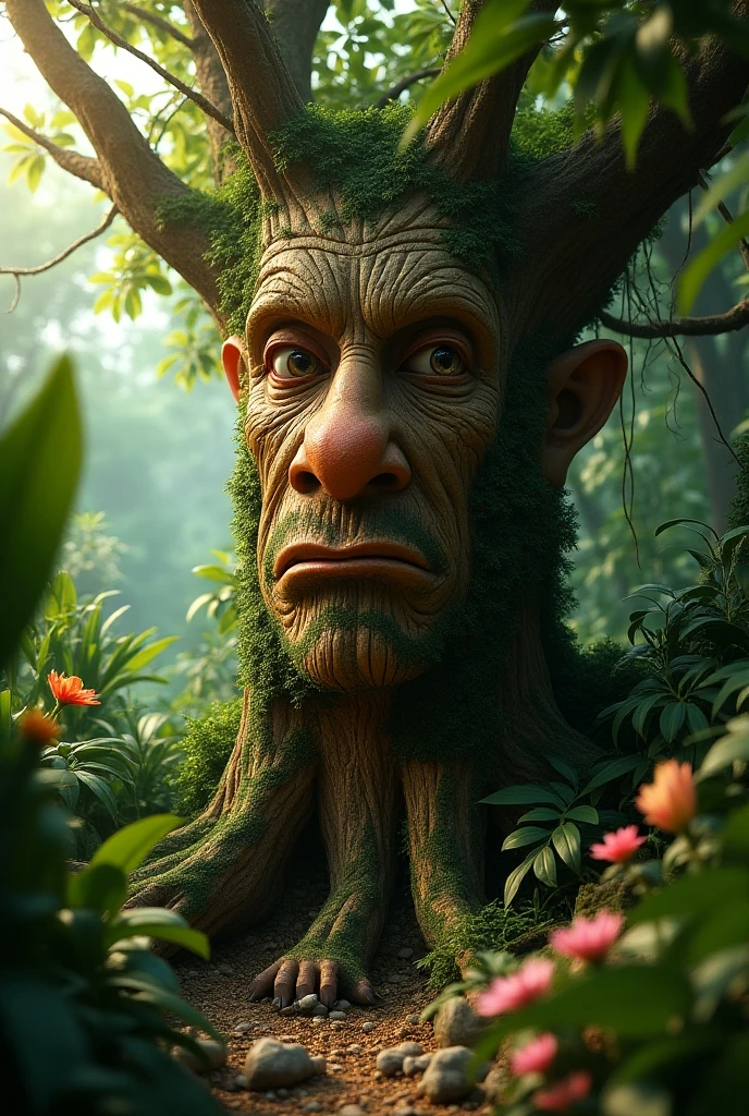 Sure! Here’s a creative prompt featuring a tree face:
---
**Prompt:**
Deep in an enchanted forest, a centuries-old oak tree named Eldrin awakens with a face etched into its bark. Eldrin has watched over the forest for generations, protecting it from those who would harm it. One day, a young girl named Lila stumbles upon Eldrin while exploring the woods. After accidentally breaking a branch, she awakens the tree’s ancient spirit. Grateful for her curiosity but wary of her clumsiness, Eldrin offers to teach Lila about the secrets of nature and the importance of balance in the ecosystem. Together, they embark on a quest to save the forest from a looming threat—a logging company that seeks to destroy their home. As Lila learns to harness the magic of the forest, she discovers her own connection to nature and the strength to stand up for what she believes in.
---
Feel free to adapt this prompt as you like!
