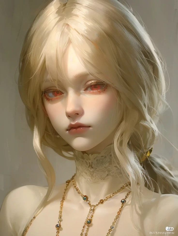((Masterpiece, Best Quality)), (1 girl), (Lonely), (Women&#39;Approach), evening (chainsaw man),(Very detailed face, real images, realistic white skin, realistic body, intricate details), Upper part of the body, focus on face, loose blonde hair, medium hair, intimidating appearance, Neck strap, small breasts, black lingerie, bunny ears 