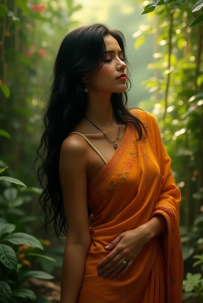 Kerala teacher in transparent saree navel visible