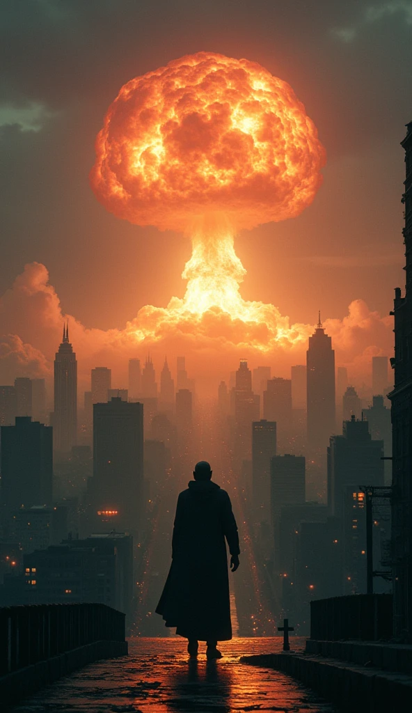 (The whole city:1.5),(Overlooking the perspective:1.5),wide wide shot,ssee-through,depth of fields,The end of the world,The nuclear explosion destroyed the military base in Red Sky,Scattered debris,Dynamic,Strong dynamics,(dynamic compositions:1.4),Hollywood science fiction movie scene,Epic surrealism, Ultra photo realsisim, ultra - detailed, Masterpiece,Screen space refraction, (Intricate details), (Intricate details, ultra - detailed:1.2), art stations, cinema shot, the complex background,with light glowing,Atmospheric lighting,Extremely detailed beauty,ridiculous, unbelievable Ridiculous, hugefilesize, unified, 8K picture wallpaper, magnifica, ridiculous, unbelievable Ridiculous,