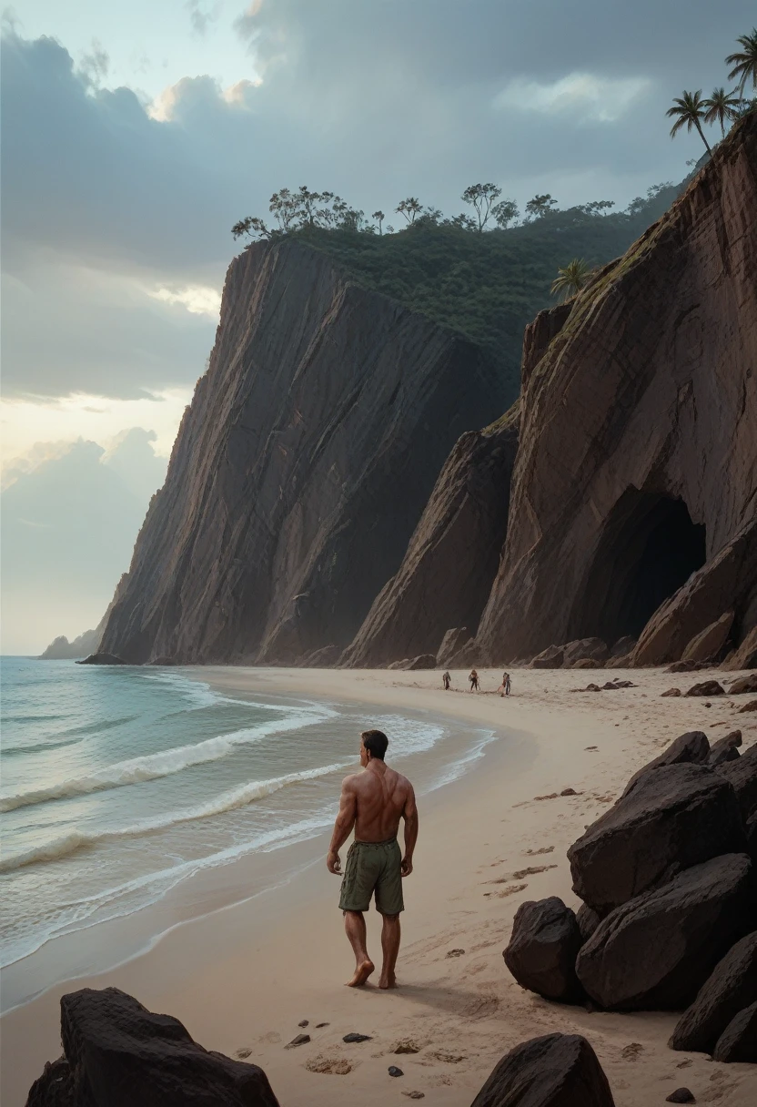 balor LORA dndLORA, full body, on a deserted rocky beach