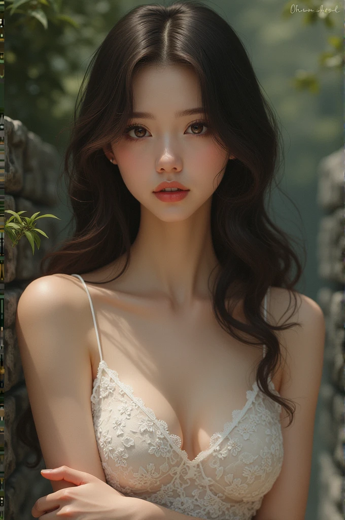 Close up portrait of woman in bra top posing in room, Seductive Anime Girl, on desk, extremely high details, a hyperrealistic schoolgirl, with large breasts, SFW huge breasts, realistic shaded perfect body, beautiful alluring anime woman, a hyperrealistic schoolgirl, alena aenami and artgerm, extremely high details, Tifa Lockhart, Naughty anime style, plus size model, Scruffy body, Naughty body,