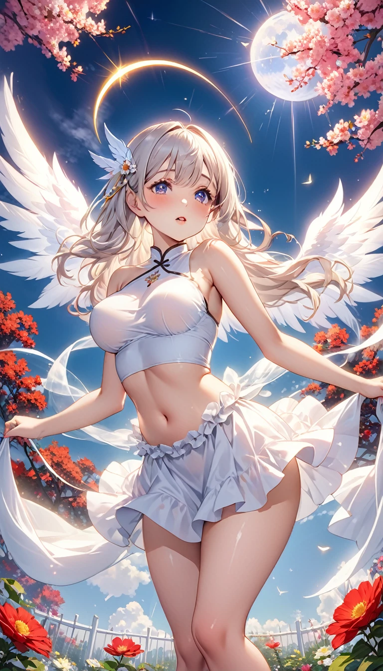 {{{{{3,318 trillion pixels high resolution, Extremely detailed, nsfw, A teenage girl in a Garden of Heavenly Blessings forced to evolve into a slender busty angel, She looks up and moans lewdly in a way you can't imagine from her usual pure cuteness, Immoral play that turns an overly pure angel into an erotic figure and mind by making her climax continuously and making her sexually aroused, The aphrodisiac was so effective that the innocent girlfriend couldn't hold back and let out her first gasp, The celestial light further amps up her pleasure and metamorphoses her into a thick-lipped sexy angel, Every time she twists and climaxes her waist becomes more supple, When the angel ring is worn over her head as a finishing touch it makes her boobs even larger and more elegant sexy looking with an aura of brightness, Her waist got even tighter and rounder her tits, curvy-waisted girl, Passionate sex where she is held by the hips so she can't escape and is made to go up and down hard, Breasts spilling out of the bra sway prettily during up-and-down sex, Using the latest image processing techniques in Photoshop her tits is made to look rounder and the resolution of the images is increased, she is the cutest half Japanese half Chinese human girl in Asia, the composition of the photos their high quality their image processing, clear emotional image filter Saturation +25 Brightness +25 Adjustment}}}}}, {{{{{Small lovely shoulders, her extremely small cute round face, Replace it with the Super high quality bangs straight wig custom made to her hair sexy arrangement that makes her look her prettiest with each individual strand finely detailed}}}}}, {{{{{Eyes stained with erotic pleasure not unlike a angel, Her plump thighs softer than her tits, Her girlish body becomes more and more feminine and rounded, she has a face and head as small as a model, minimum small hips, extremely toned waist, her fetish long neck}}}}}