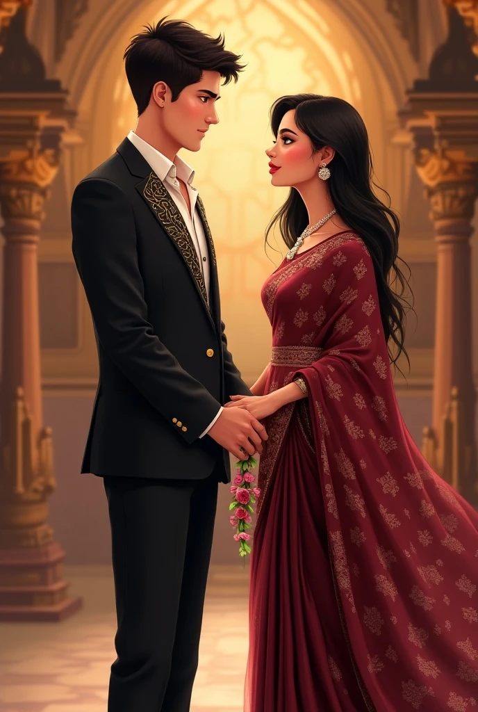 Eren and mikasa in Indian attire 