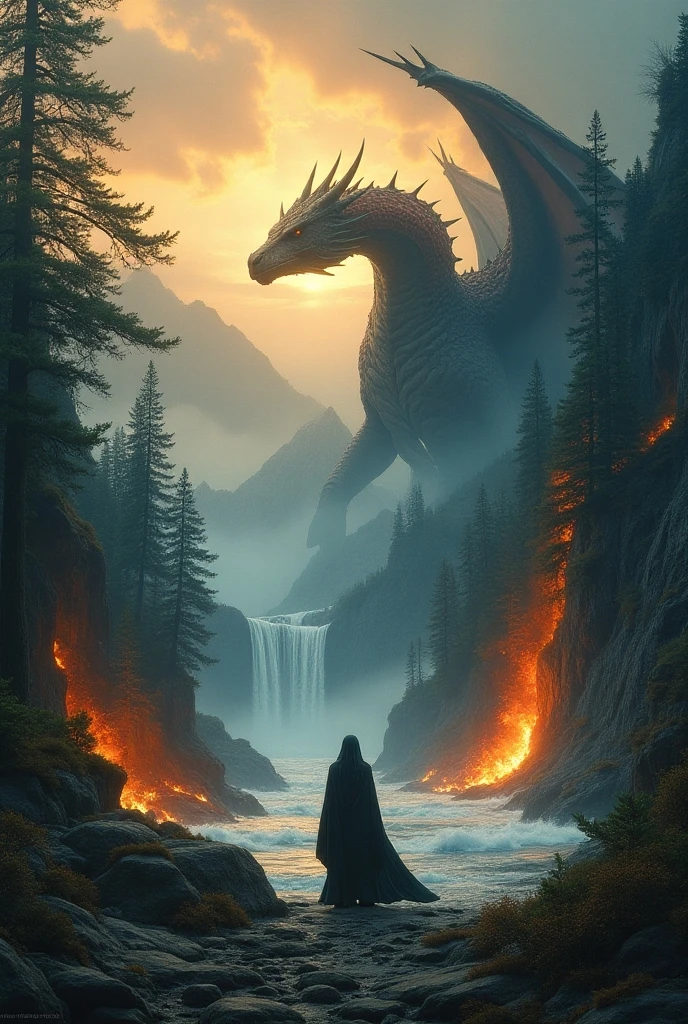 Leviathan against Quetzalcoatl battle on sea and land with rain of fire red sky last blow wins