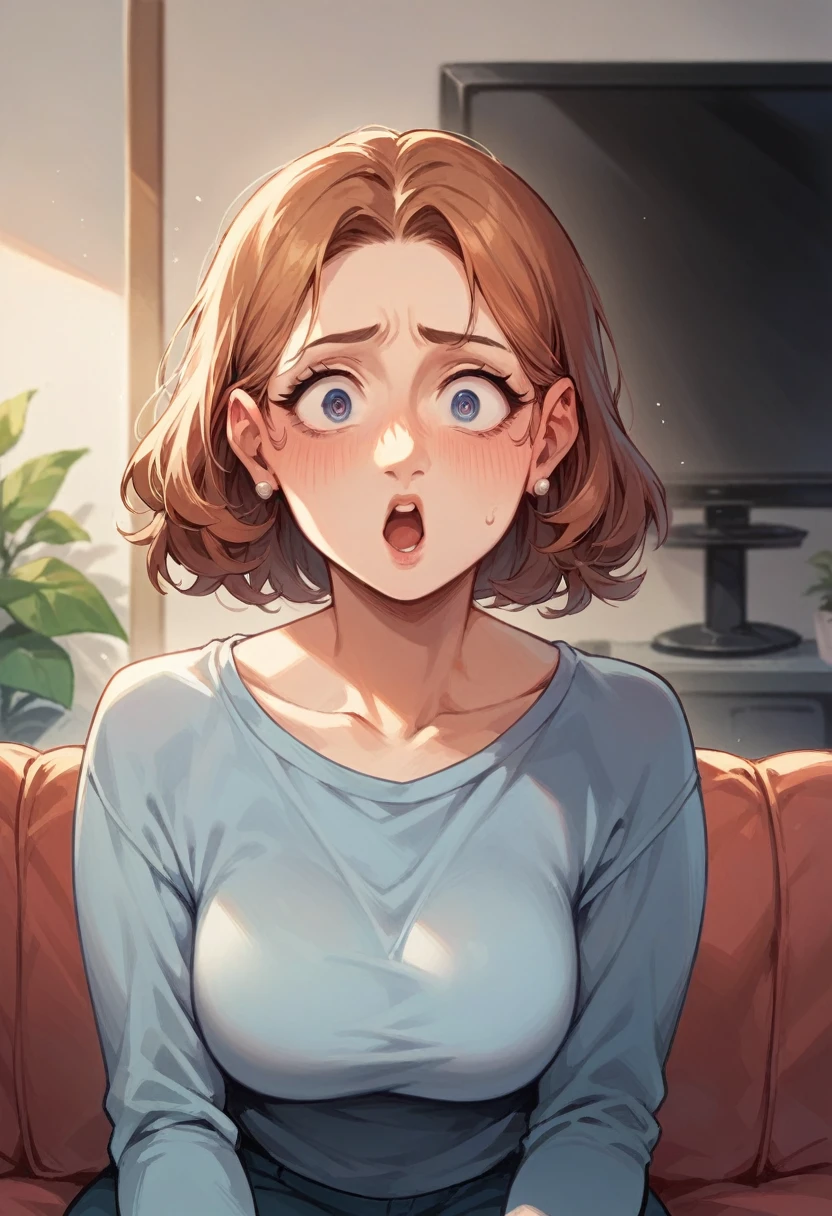 NSFW maddie fenton, official artwork, Best quality, ahegao face closeup, hands on her face, pure ecstacy, yandere face