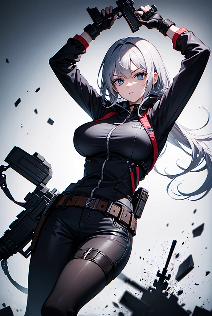 <lora:MetalslugSimon:0.8>, metalslugSimon, 1girl, jacket, red scarf, rifle, masterpiece, best quality,