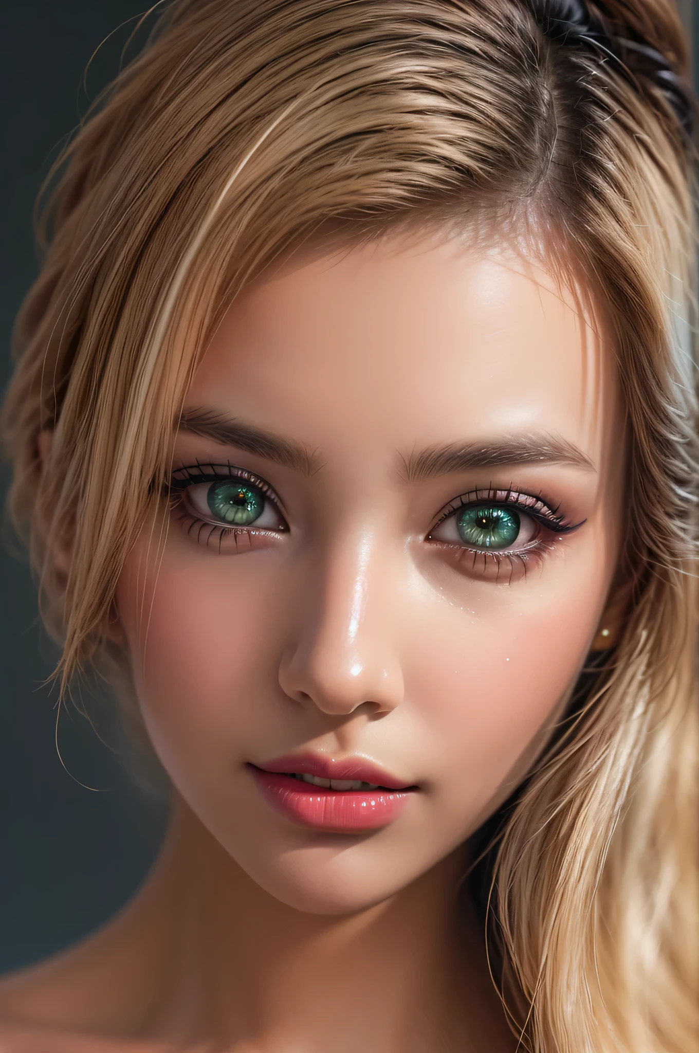 Best Quality, Masterpiece, Ultra Detailed, 2 Girls, Full Nude, Full Body, Full Body, Detailed Body, Well Shaded, Bed, Thin Figure, Pretty Face, Lovely, Orgasm Expression, Looking at Viewer, Green Eyes , blonde hair, long hair, beautiful detailed eyes, pussy focus, detailed pussy, hairy pussy