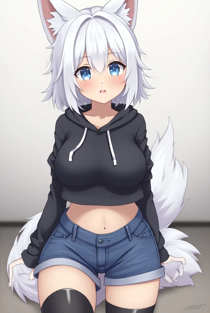 anime girl with cat ears and tail in a white bikini, neferpitou, holo is a wolf girl, anime catgirl, white cat girl, cute anime catgirl, seductive anime girl, beautiful anime catgirl, white - haired fox, holo if a wolf girl, wolf ears, attractive cat girl, nyaruko-san, anime moe artstyle