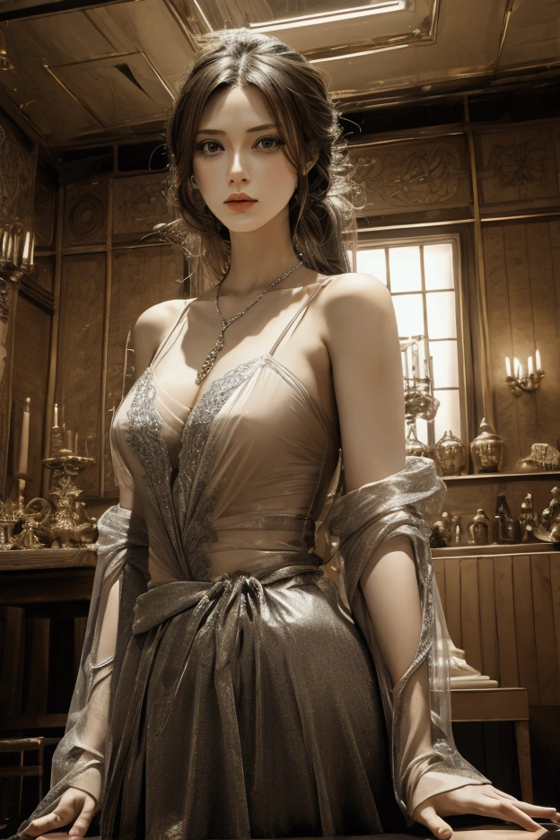 (hyperrealistic), (illustration), (high resolution), (8K), (extremely detailed), (best illustration), (beautiful detailed eyes), (best quality), (ultra-detailed), (masterpiece), (wallpaper), (photorealistic), (natural light), (rim lighting), (detailed face), (high detailed realistic skin texture), (anatomically correct), (solo), (1 girl), (high detailed realistic hair), (caramel hair:1.35), (heterochromic eyes), (detailed eyes), (grey eyes:1.37), (sparkling eyes), (realistic big breasts:1.5), (exposed nipples breasts:1.35), (long legs), (slender abs), (dynamic pose), (closed tiny mouth:1.3), nsfw, concentrated expression.