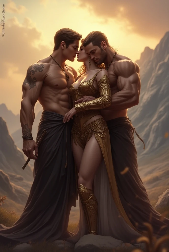 Painted portrait of rough Zeus, Thor, Greek god, on Mount Olympus, full body, mature, handsome, fantastical, intricate, elegant, very detailed, digital painting, artstation, concept art, smooth, clear focus, illustration, artwork by gaston bussiere and alphonse mucha, (couple cuddled), a man and a woman, sexy, nude, naked, transparent, drenched, Chinese mythology, ultra-clear, rich in detail