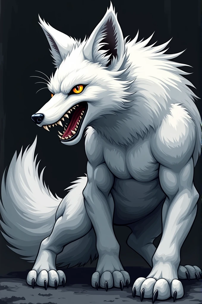 Blonde werewolf with tusks
