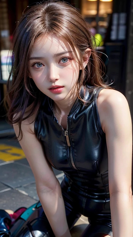 (((Practical))) photo, masterpiece, best quality, 1 girl, Thin waist, best quality, Pale skin, Sulu Asukalangli, Plug set 02, black background, (Detailed face and eyes:1.1), smug, blush, ((Shy)), Very pretty beautiful girl, Dynamic poses, (to8 contrast style),