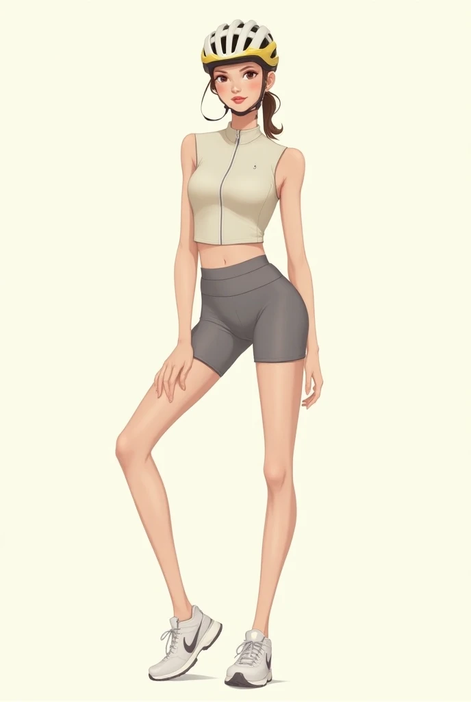Athletic Teen, Tomboy, short haired, medium breasts, Leggings, Back view, Surprised, shocked, Expression, Fit body, Average height, fit thighs, tight butt