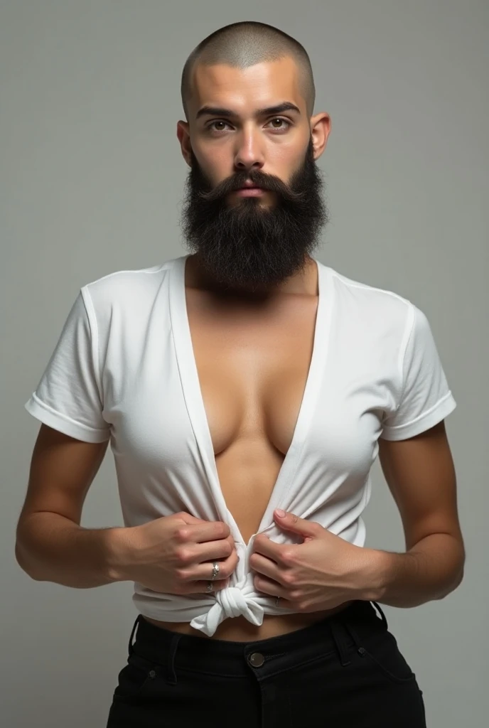 Create a 40 year old man drying his sweaty hairy armpits with his arms up showing his hairy penis