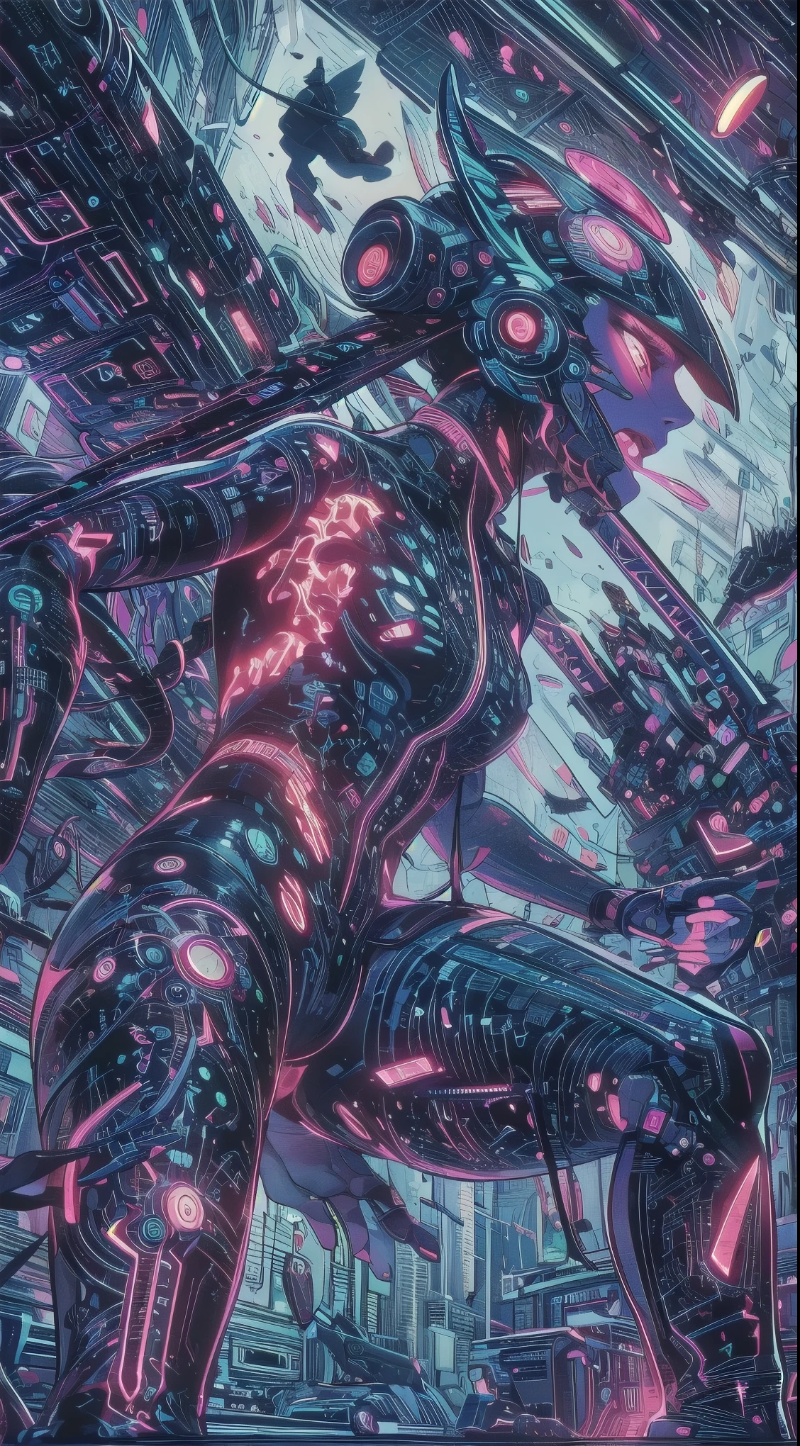 full plane from head to toe , plano general:1.4, ( handsome cyborg young man ), dynamic action pose, Anatomically correct , bold, Menacing gaze. he is half in profile the image is seen from head to toe, there is wind, leaves fly and some dust , He wears gothic clothing , with mechanical body parts , cables terminal circuits , she looks at the horizon , UHD, Retina, masterpiece, Accurate, Anatomically correct:1.5, textured skin, Super detail, high details, high quality, Award Winning, best quality, highres, 1080P, HD, 16K